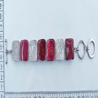 Alloy bracelet with red enamel 8119