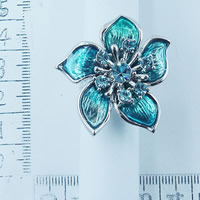 Fashion flower rings in blue 956