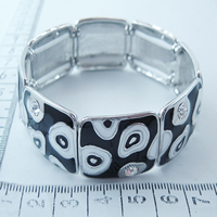 Black and white enamel bangle 68184