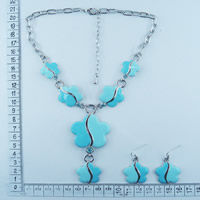 Alloy necklaces with blue enamel