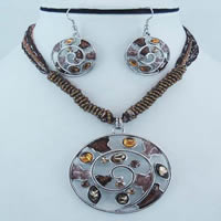 Brown enamel necklace