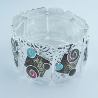 Alloy bangle with coloured enamel