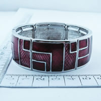 Alloy bangle with red enamel