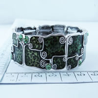 Bangle with green enamel and crystals