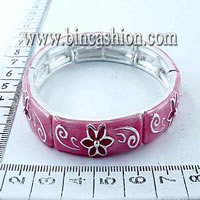 Alloy bangles with flower