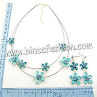 Flower necklace and earrings