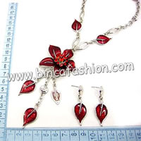 Alloy necklace and earrings